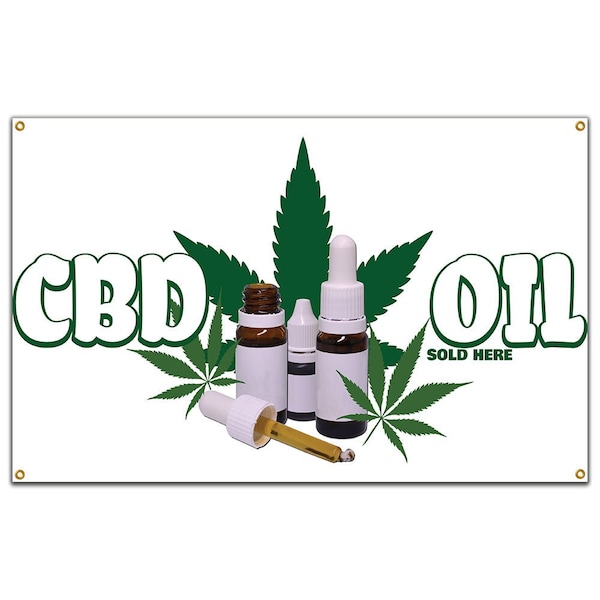 Signmission CBD Oil Sold Here Banner Concession Stand Food Truck Single Sided B-CBD Oil Sold Here19 - main